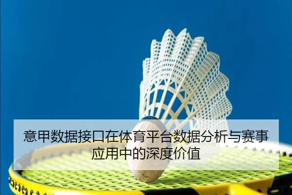 意甲数据接口在体育平台数据分析与赛事应用中的深度价值
